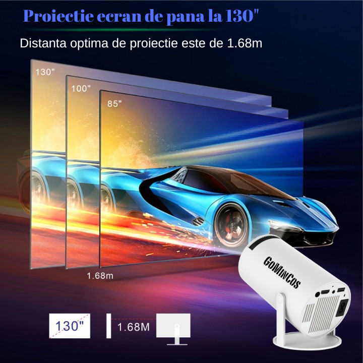 Videoproiector Smart Portabil – Proiector Mini cu Conexiune Wireless pentru Acasă și Birou - imagine 5