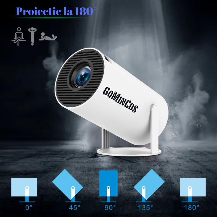 Videoproiector Smart Portabil – Proiector Mini cu Conexiune Wireless pentru Acasă și Birou - imagine 4